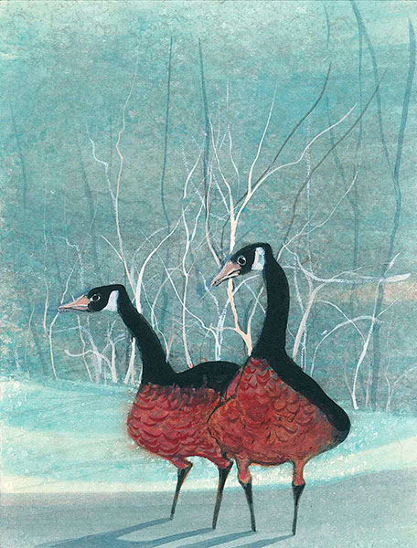 Two Geese Original Watercolor