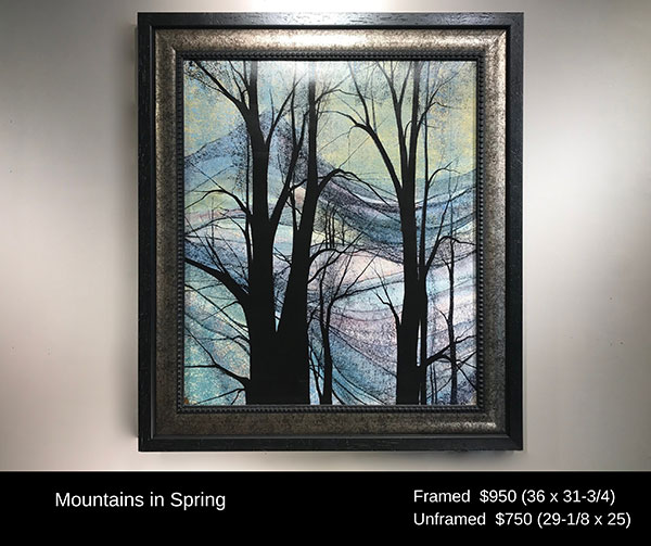 Mountains in Spring Canvas Print Framed
