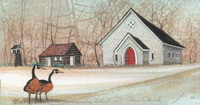 Sunday School and Stone Church - Artist Proof
