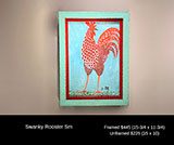 Swanky Rooster Small Canvas Print Framed