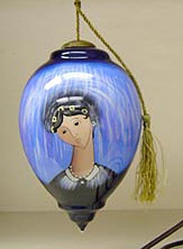 Glass Ornament-Blue Madonna