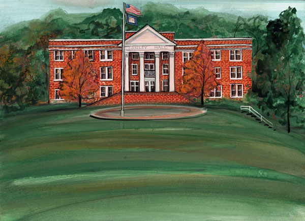 Bluefield State's Conley Hall on the Terraced Hills Gicle - Artist Proof