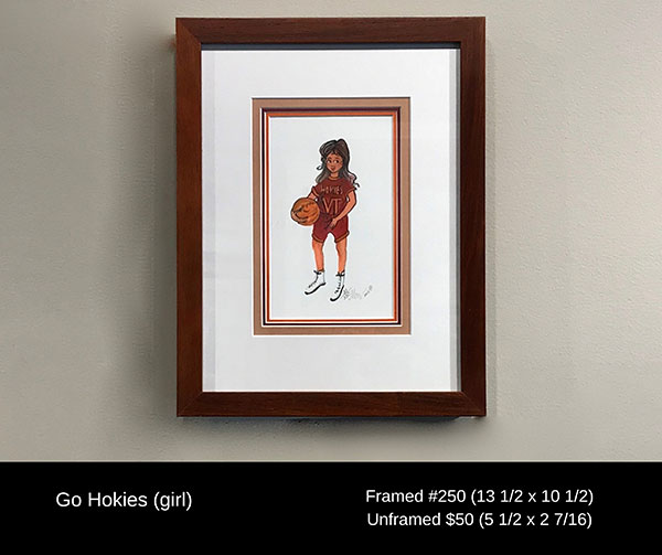 Go Hokies Girl Framed