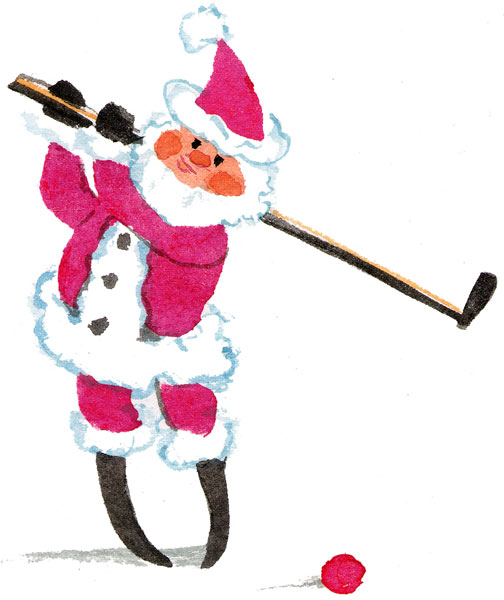 Golfing Santa Gicle - Artist Proof