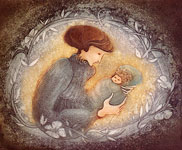 Mother & Child Etching