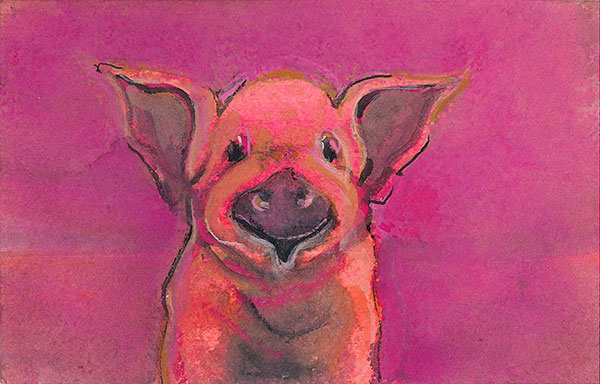 Piglet in Pink Gicle - Artist Proof