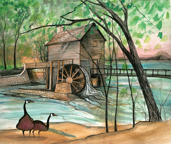 Stone Mountain Park Grist Mill Gicle - Artist Proof