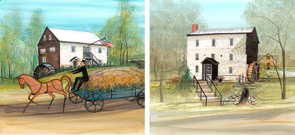 Riding by Strasburg's Old Mill & Spring at the Spengler Mill Gicles - Artist Proofs