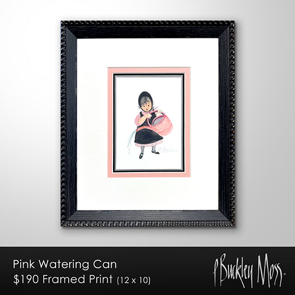 Pink Watering Can Framed