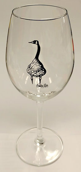 Moss Goose Wine Glass