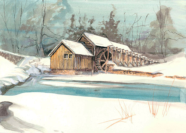 Winter's Reverie, Mabry Mill Gicle -Artist Proof